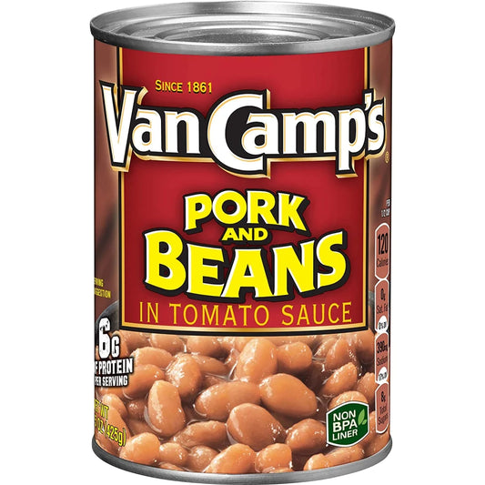 Van Camp's 15oz ( 425g.).